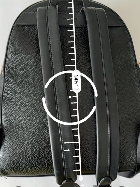 Michael Kors Black Pebbled Leather Backpack with Gold Logo